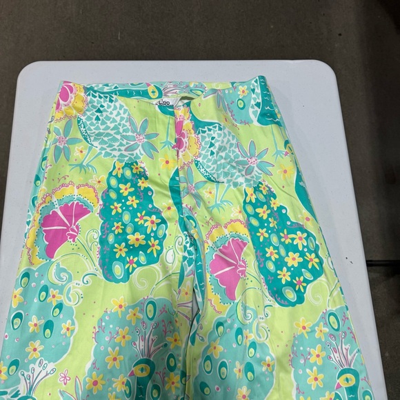 Lilly Pulitzer Peacock 🦚 Cotton Wide Leg Pant. Size 6 - Picture 4 of 11
